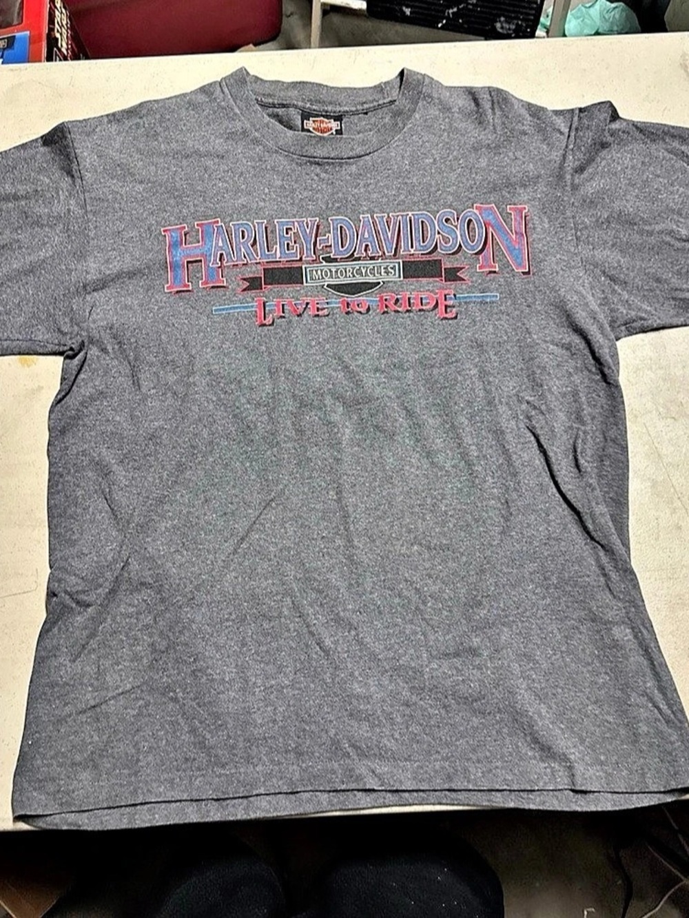 VINTAGE Harley-Davidson Island Riders Maui, Hawaii Graphic Tee Large Charcoal